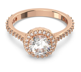 Swar*vski - Una Angelic cocktail ring Round cut, Pavé, Rose-Gold - 5642640 / 5639404 / 5642641