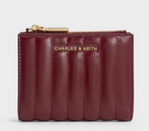 Charles & Ke*th - Donna Panelled Top-Zip Wallet - Burgundy