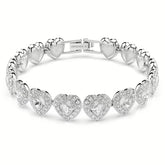 Swar*vski - Tennis bracelet - Mixed cuts, Heart, White, Rhodium plated-5720860