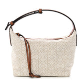 LOEW* - Jacquar* Anagra* Calfskin Small Cubi Bag Ecru Tan