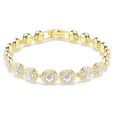 Swar*vski - Una Angelic bracelet Round cut, Pavé, Medium, White, gold finish - 5505469