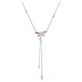 Swar*vski - Arian* Grand* Y necklace Mixed cuts, Dragonfly, Multicolored, Rhodium plated - 5749183