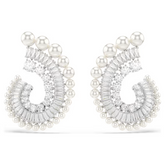 Swar*vski - Arian* Grand* drop earrings Crystal Pearl, Mixed cuts, White, Rhodium plated - 5720869