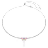 Swar*vski - Arian* Grand* Y necklace Mixed cuts, Dragonfly, Multicolored, Rhodium plated - 5737425
