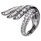 Swar*vski - The Vienn* Collection ring Swan, White, Ruthenium plated - 5735269