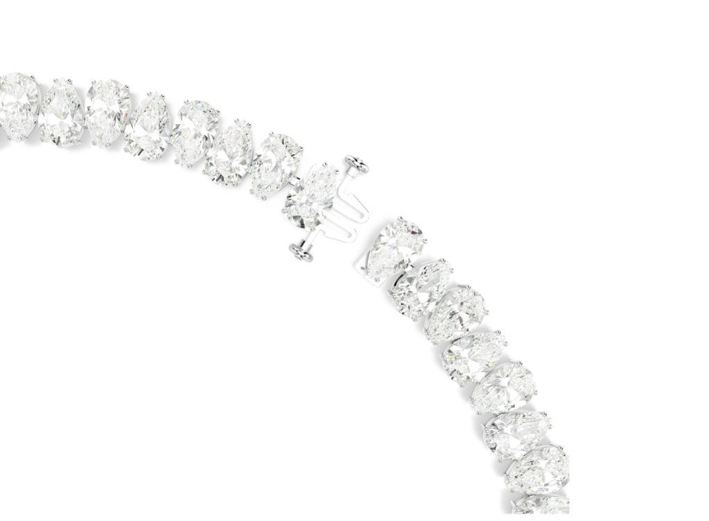 Swar*vski - Matrix Tennis necklace Pear cut, White, Rhodium plated - 5662277