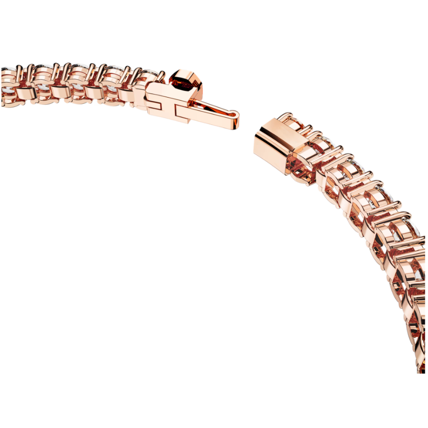 Swar*vski - Matrix Tennis bracelet Round cut, White, Rose gold-tone plated - 5657659