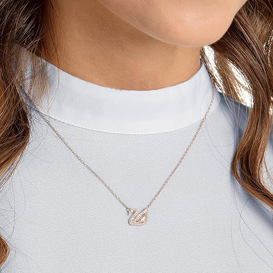 Swar*vski - Dazzling Swan pendant - Swan, Pink, Rose gold-tone plated - 5473024