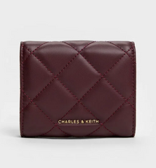 Charles & Ke*th - Arrietty Quilted Curved-Flap Wallet - Burgundy