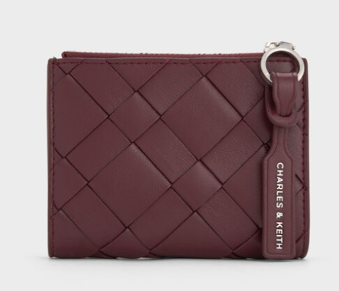 Charles & Ke*th - Ivette Woven Top-Zip Small Wallet - Red