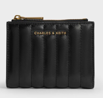 Charles & Ke*th - Donna Panelled Top-Zip Wallet - Black