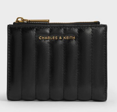 Charles & Ke*th - Donna Panelled Top-Zip Wallet - Black
