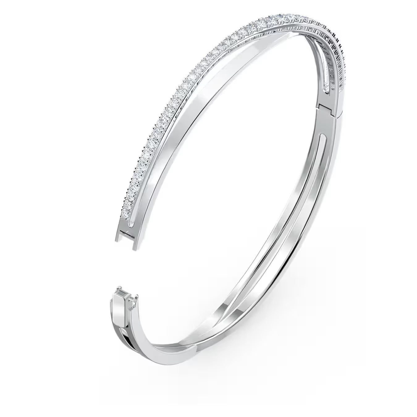Swar*vski - Hyperbola bangle Round cut, White, Rhodium plated - 5565210