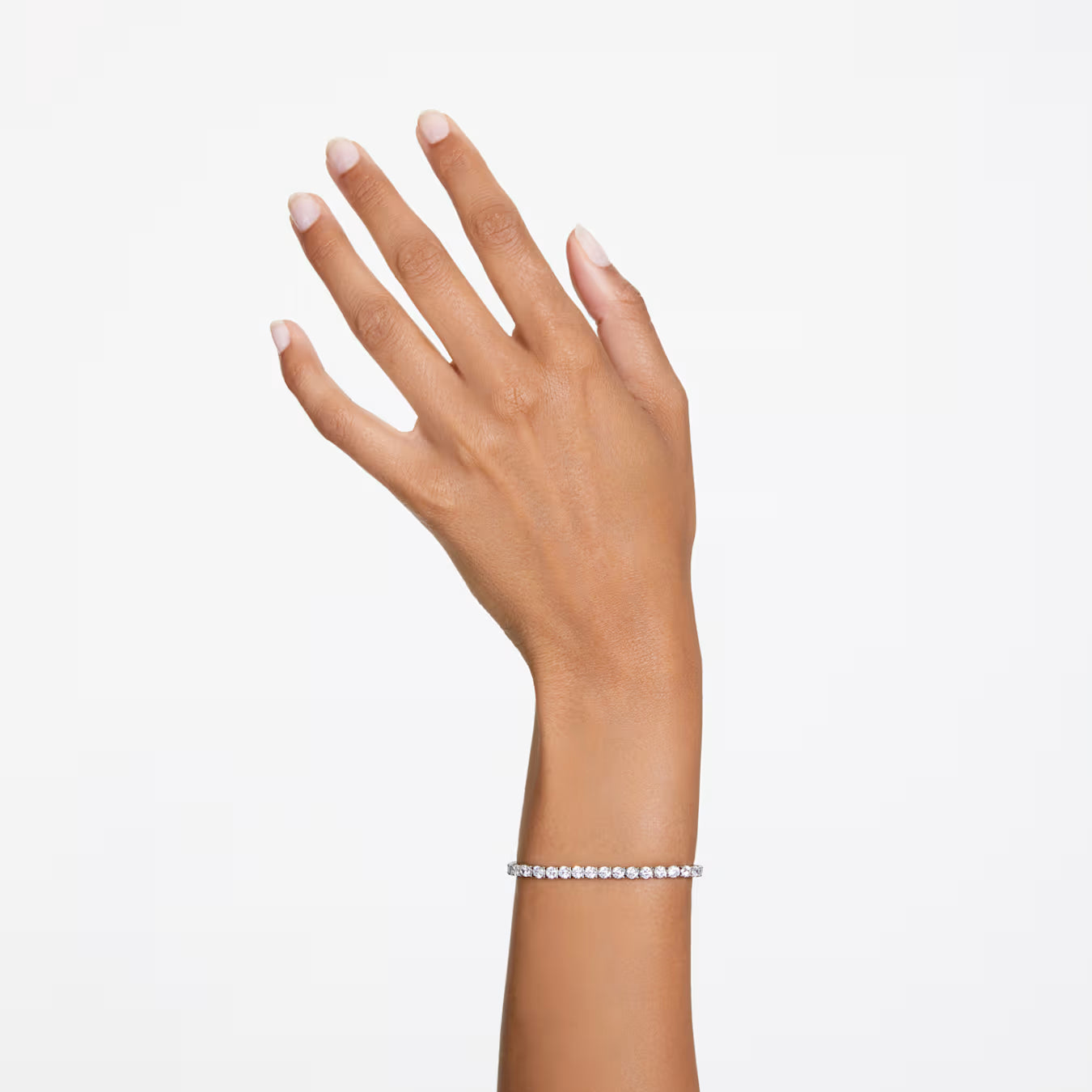 Swar*vski - Matrix Tennis bracelet Round cut, White, Rhodium plated-5648937